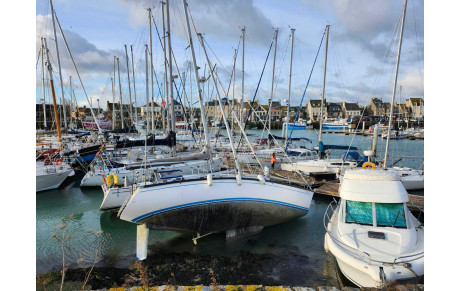 Tempête Goretti : dégat sur le port de Saint-Vaast